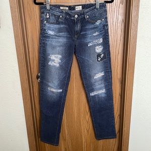 AG The Stilt Cigarette Leg Distressed Skinny Jeans Size 26